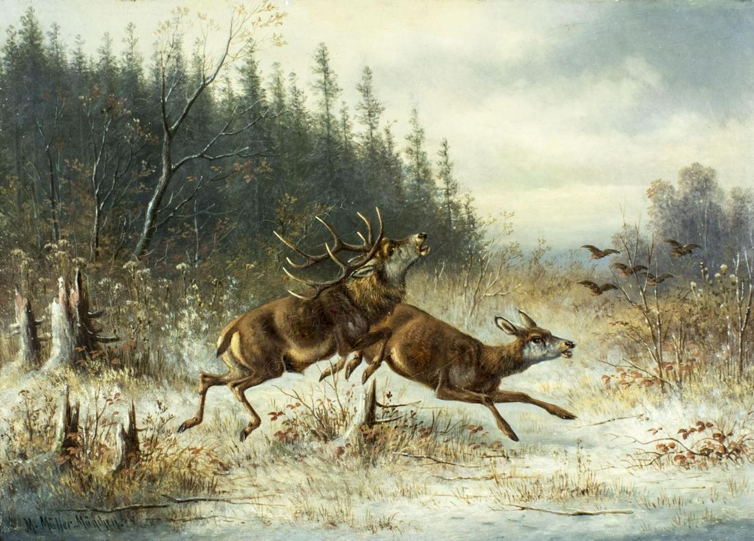 Moritz Muller (German,1841-1899) oil painting antique (1 of 12)