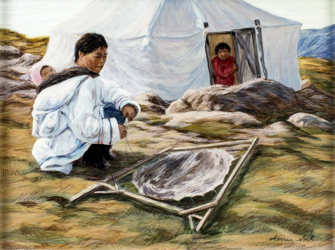 Anna Noeh (Hungary,Canada,1926-2016) mixed media painting (1 of 12)