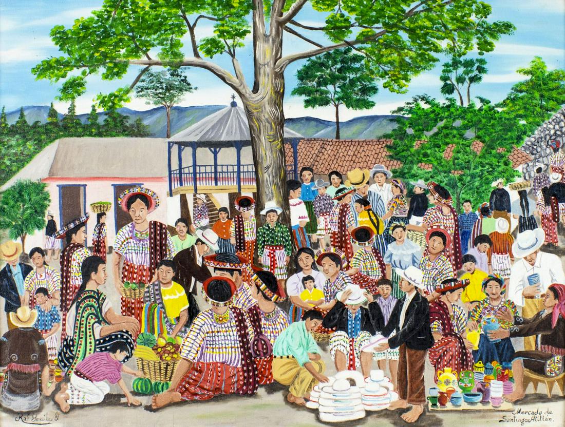 Rafael Gonzalez (Guatemala,20C) oil painting (1 of 15)