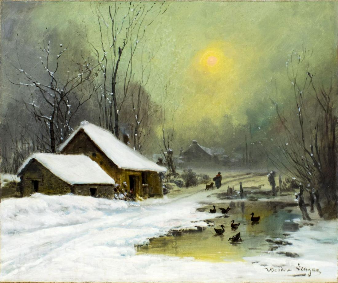 Theodore Sevigny (France,19C) oil painting antique (1 of 12)