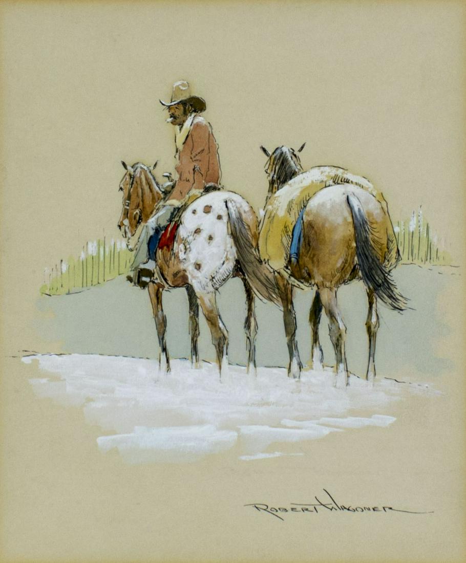 Robert Wagoner (CA,OH,1928-2017) gouache painting (1 of 11)