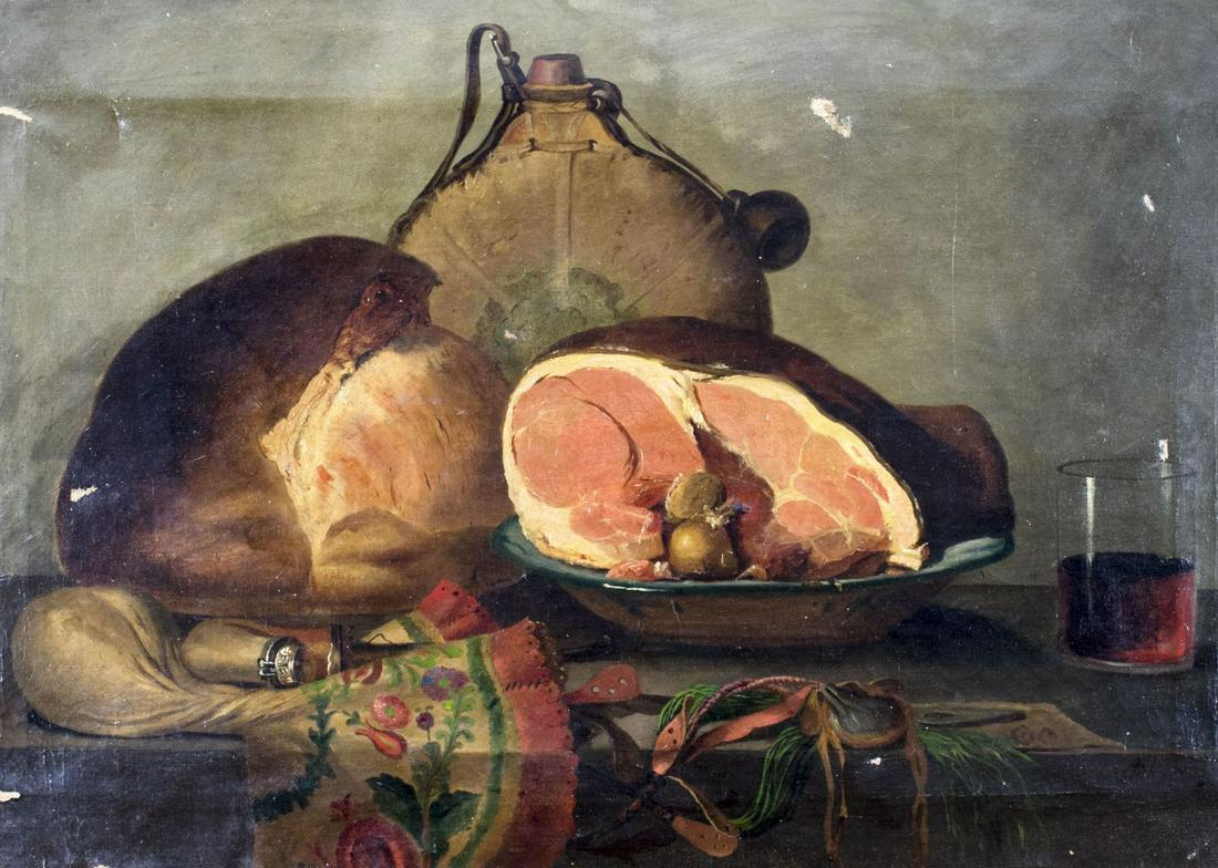 Antique 19C European oil painting signed (1 of 16)