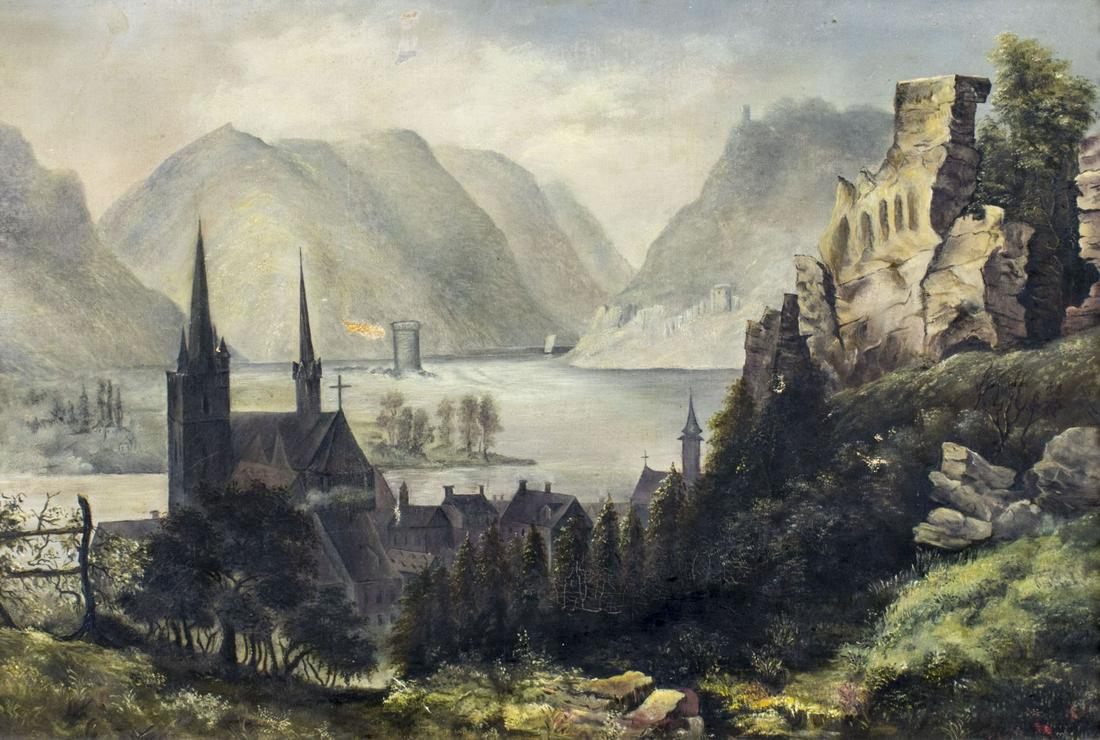 Antique 19C American oil painting (1 of 15)