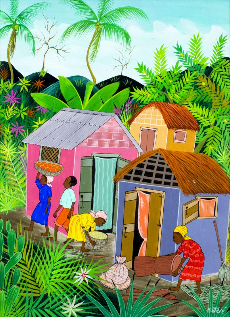 M Andre (Haiti,20C) acrylic painting (1 of 12)