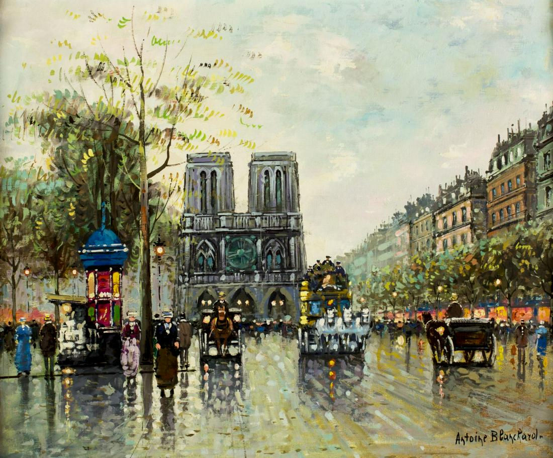 ATTRIB Antoine Blanchard (France,1910-1988) oil painting (1 of 12)