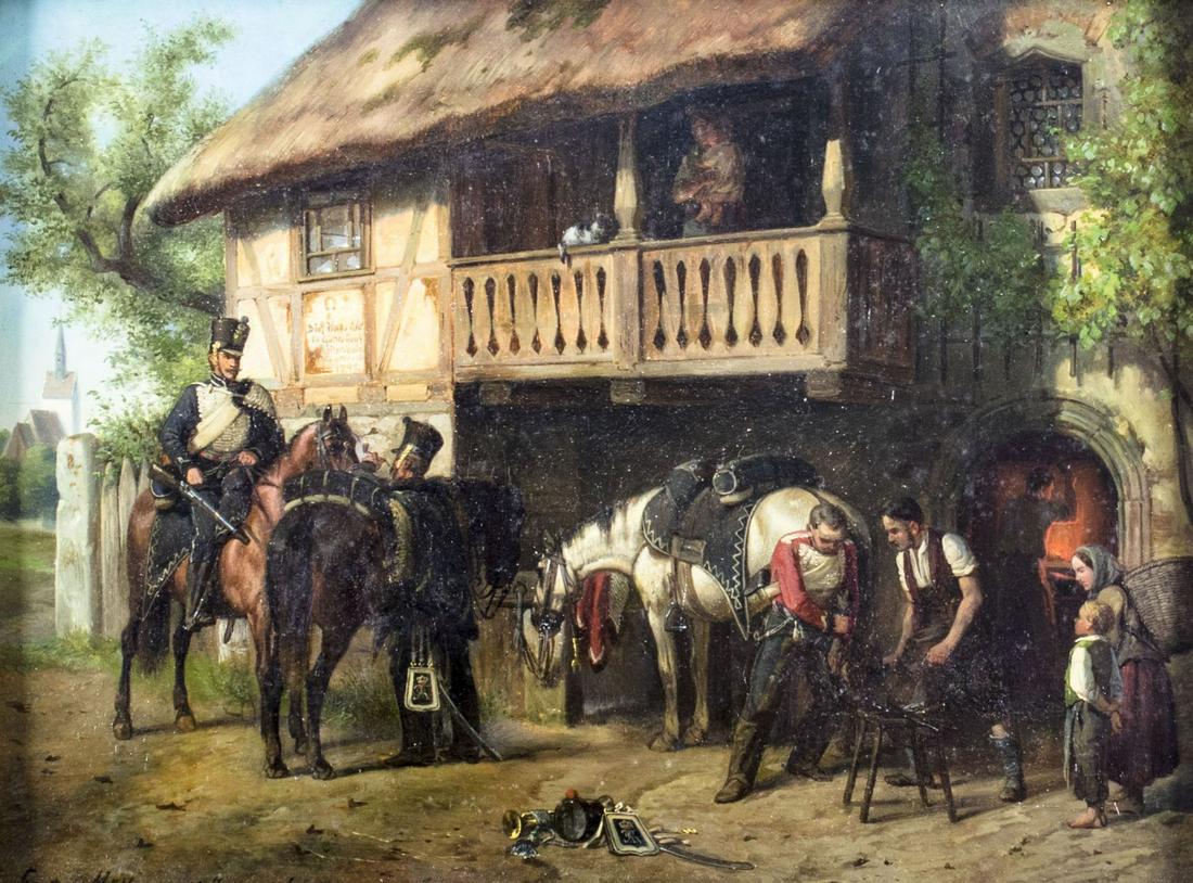 Gustav Otto Muller (German,1827-1922) oil painting antique (1 of 17)