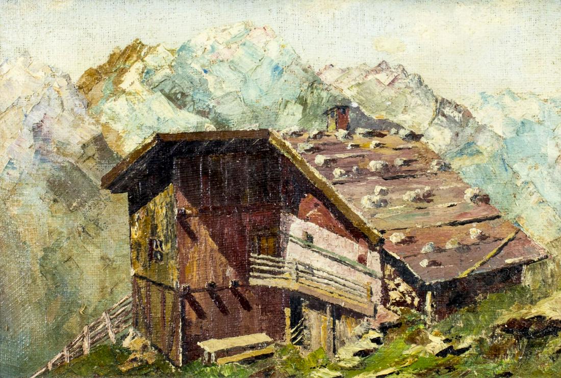 Vintage mid 20C European oil painting (1 of 12)