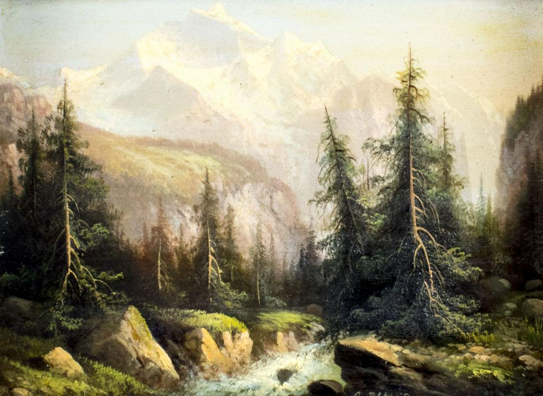 G Bahler (Europe,19C) oil painting antique (1 of 12)