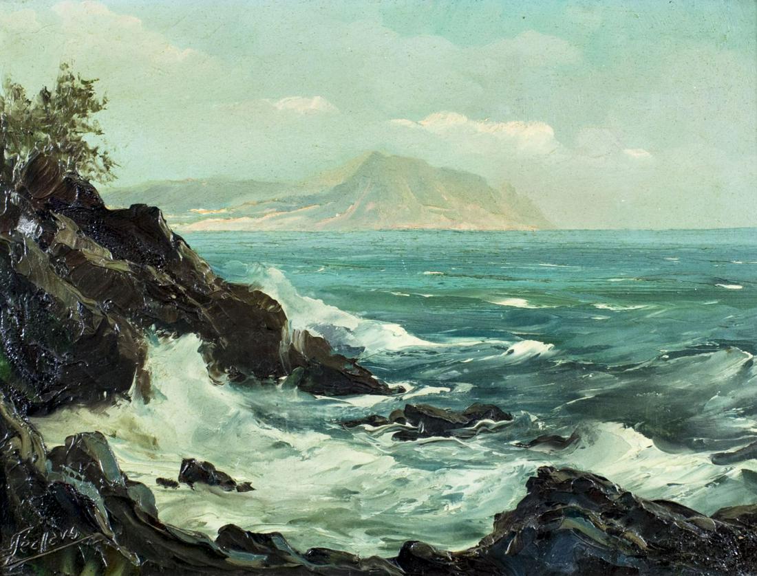 Vintage mid 20C Italian oil painting signed (1 of 12)