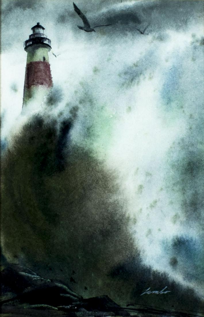 Don Lambo (NY,1921-2008) watercolor painting antique (1 of 12)