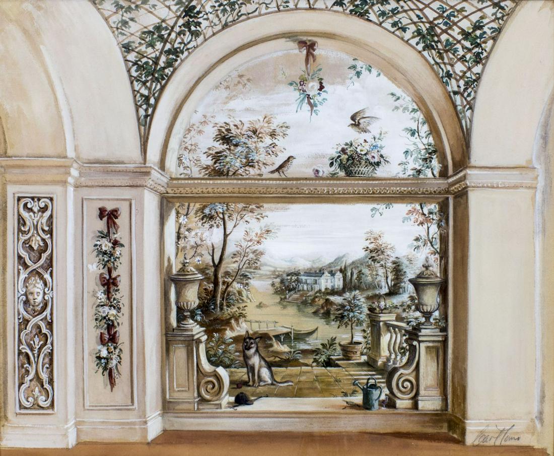 Carl Toms (UK,1927-1999) watercolor painting (1 of 12)