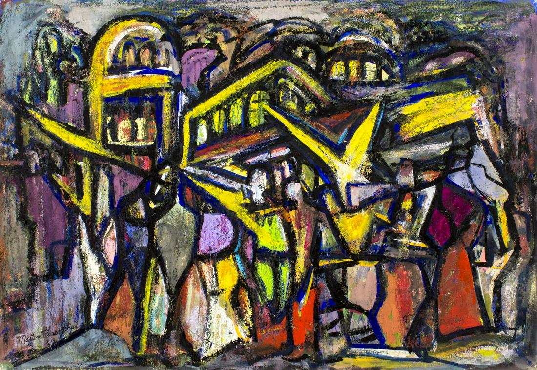 Martin Rosenthal (NY,MA,1899-1974) mixed media painting (1 of 12)