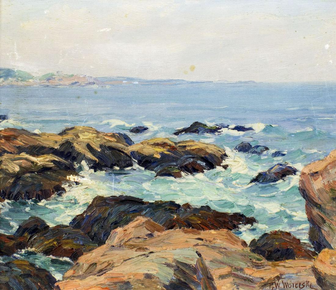 Ronau Woiceske (NY,IL,1887-1953) oil painting antique (1 of 14)