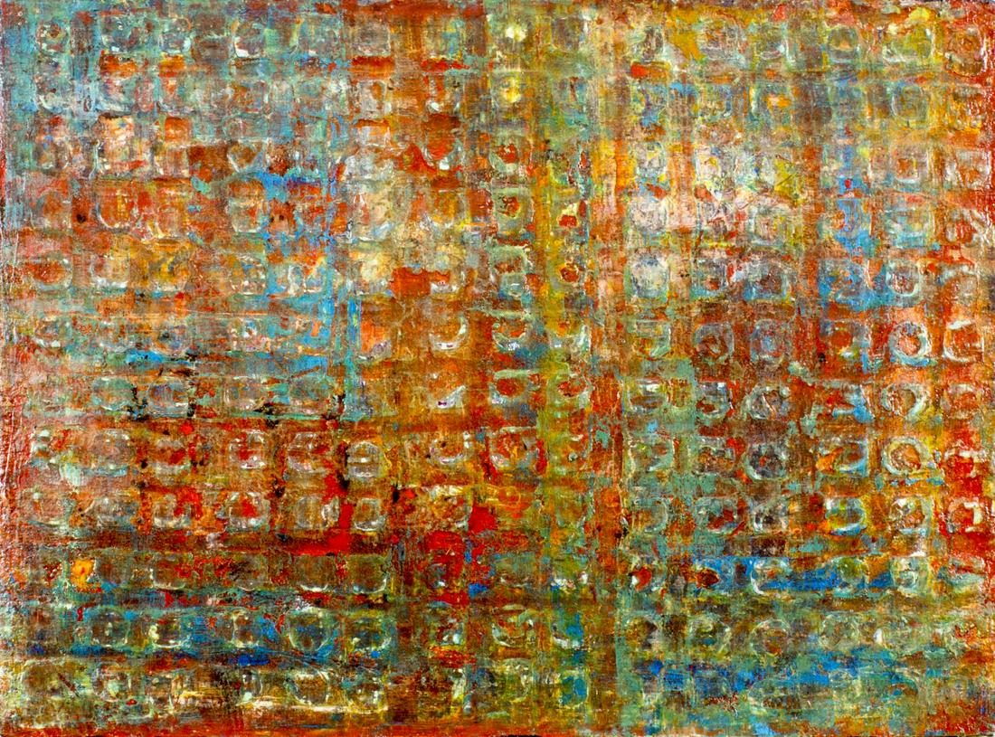 Hilario Gutierrez (AZ,b 1950) oil painting: ARTIST: Hilario Gutierrez (Arizona, born 1950) NAME: Small Tank #5 (titled on verso) MEDIUM: oil on canvas. Canvas applied to board. CONDITION: Very good. No visible inpaint under UV light. SIGHT SIZE