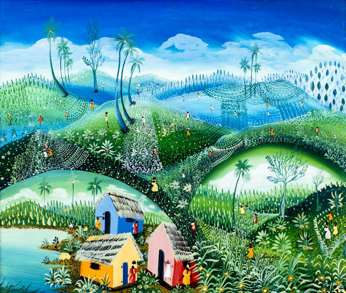 David Saintus (Haiti,b 1960) oil painting (1 of 12)