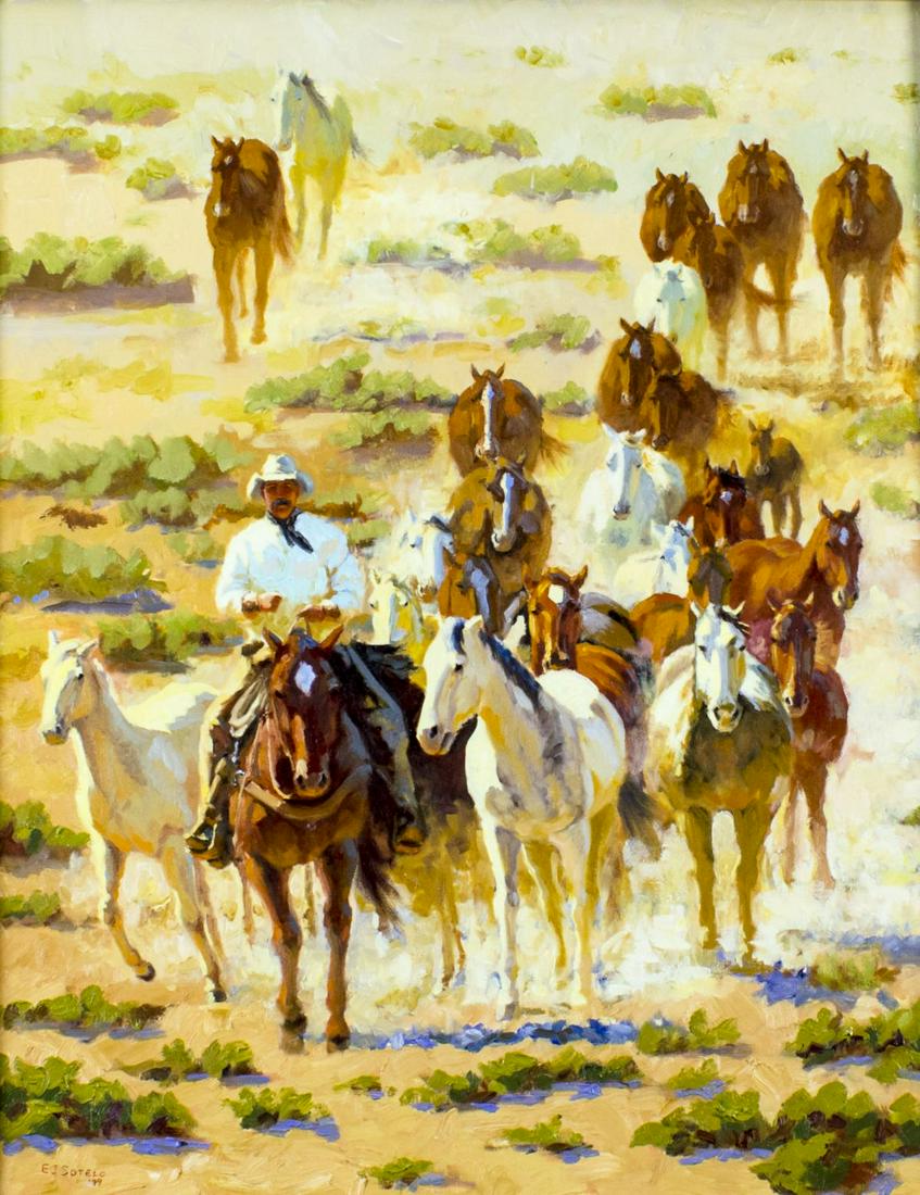 Edgar Sotelo (TX,Mexico,b 1964) oil painting (1 of 12)