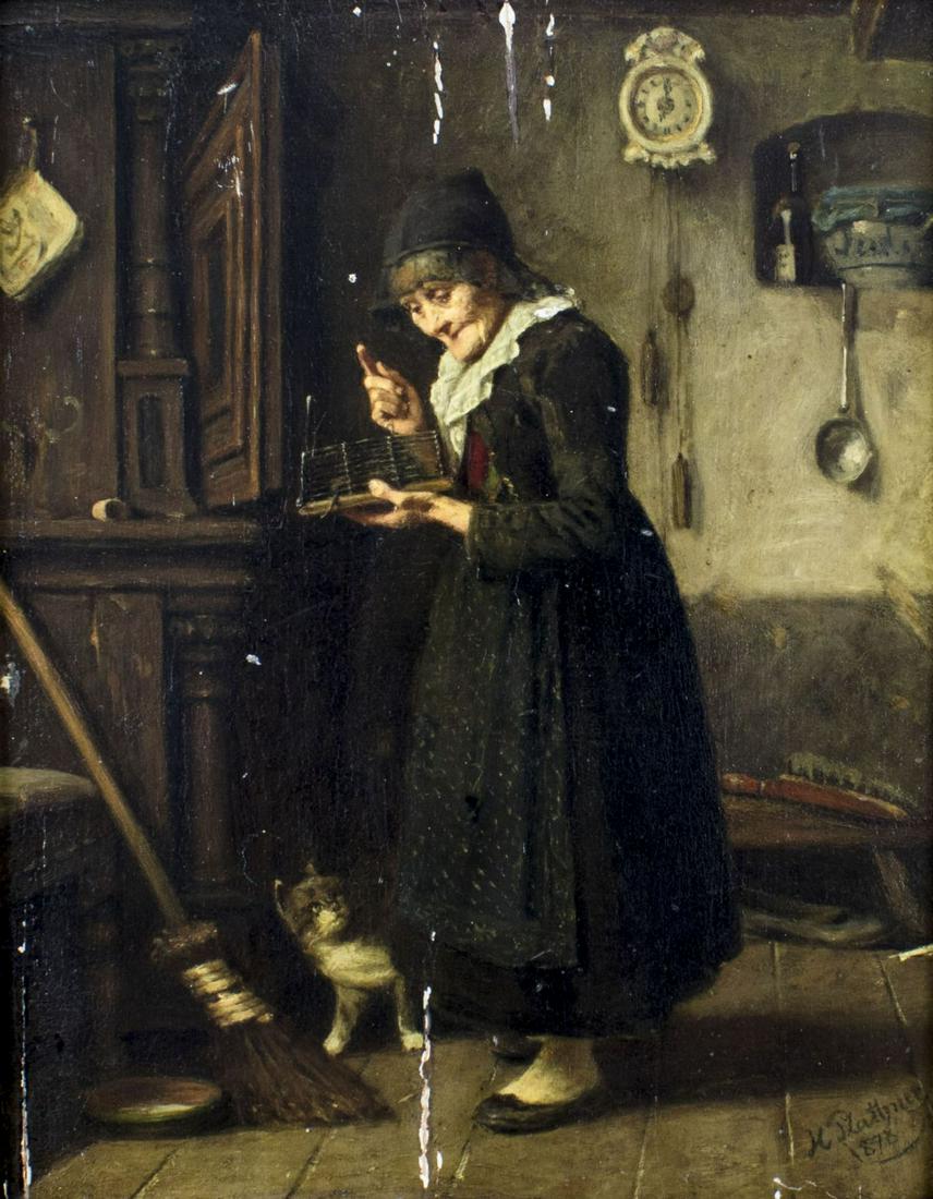 Hermann Plathner (Germany,1831-1902) oil painting antique (1 of 14)