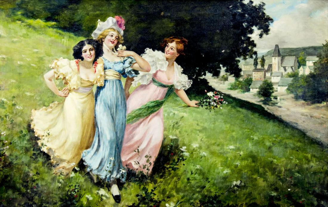 J Gunthier (US,19C) oil painting antique (1 of 12)