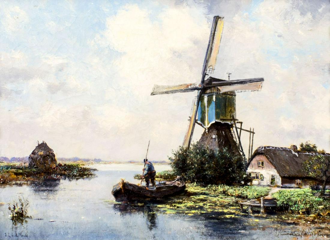 ATTRIB Jacobus van der Meide (Holland,1910-2003) oil painting (1 of 12)