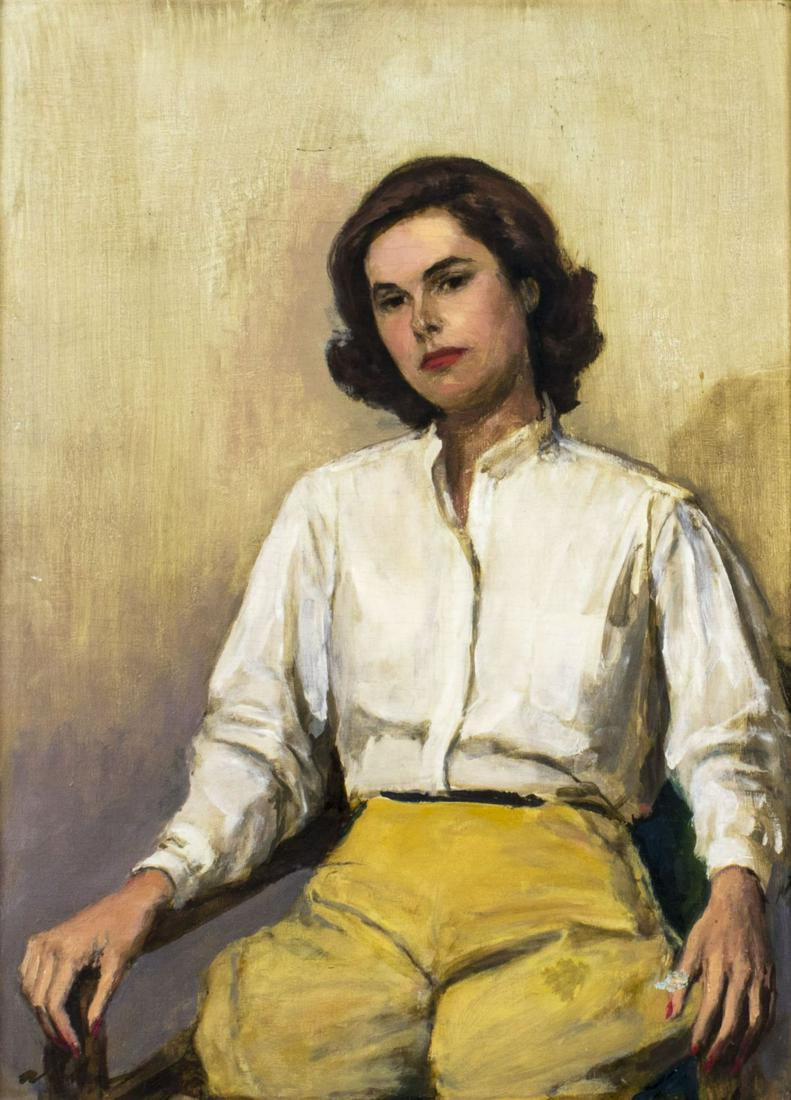 Antique early 20C American oil painting signed (1 of 12)