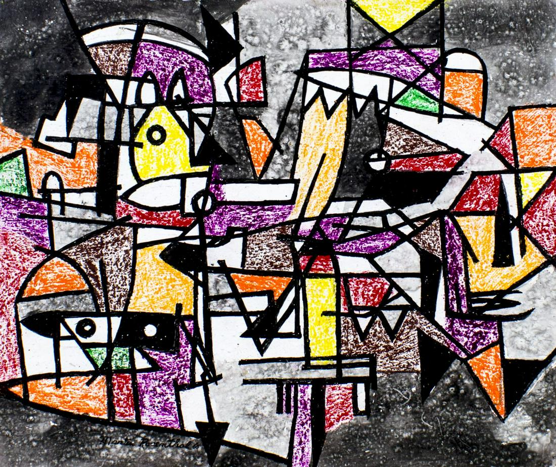 Martin Rosenthal (NY,MA,1899-1974) mixed media painting (1 of 11)