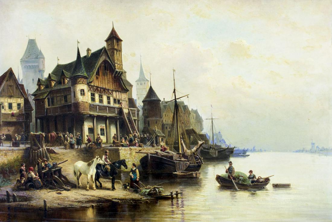 Wilhelm Meyerheim (German,1815-1882) oil painting antique (1 of 17)