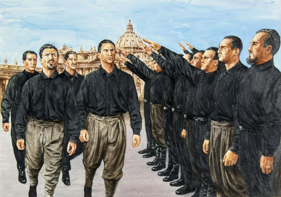 Paul Calle (CT,NY,1928-2010) mixed media painting (1 of 12)