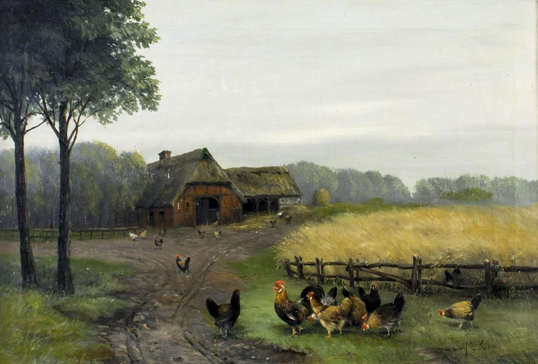 J Muck (Denmark,early 20C) oil painting antique (1 of 12)