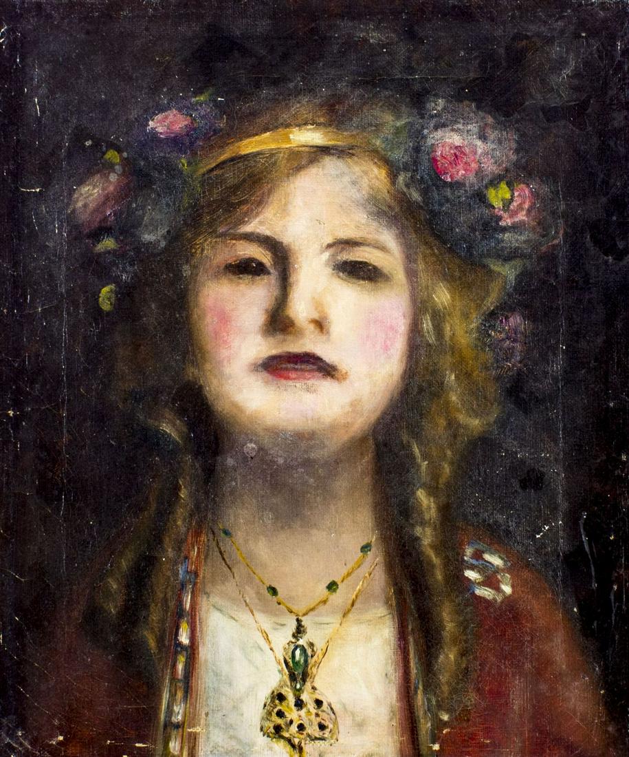 Antique 19C American oil painting (1 of 11)