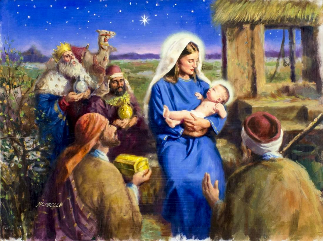 Clement Micarelli (RI,NY,1929-2008) acrylic painting (1 of 12)