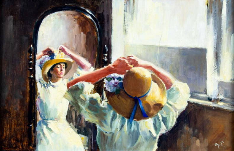 Charles Apt (ny,b 1933) Oil Painting