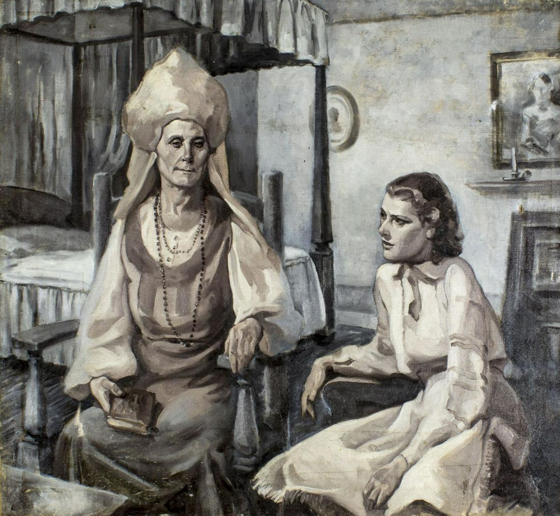 American early 20C oil painting antique (1 of 12)