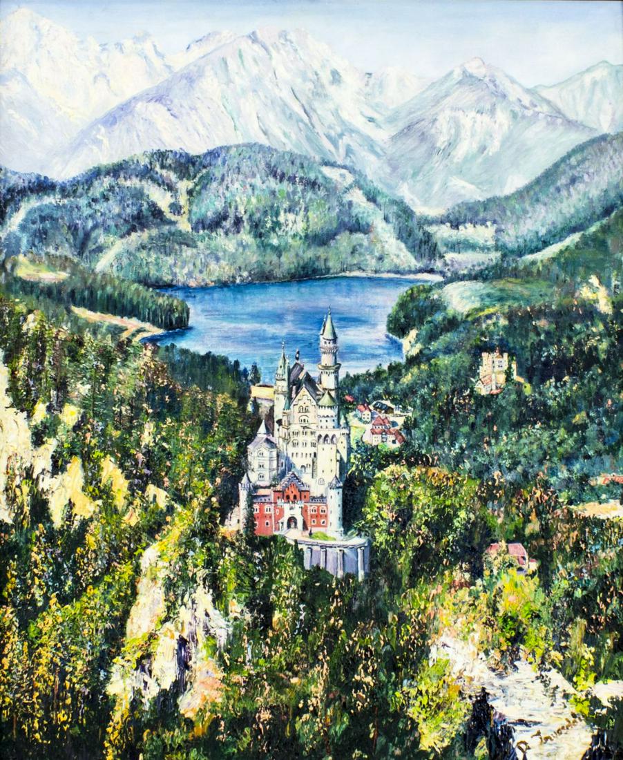 Vintage mid 20C American oil painting signed (1 of 12)