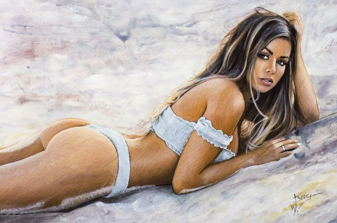 Walter Berg (Germany,20/21C) mixed media painting (1 of 12)