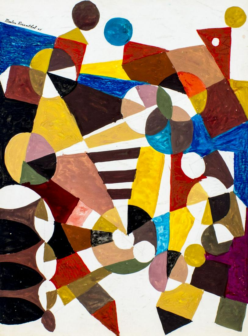 Martin Rosenthal (NY,MA,1899-1974) mixed media painting (1 of 12)