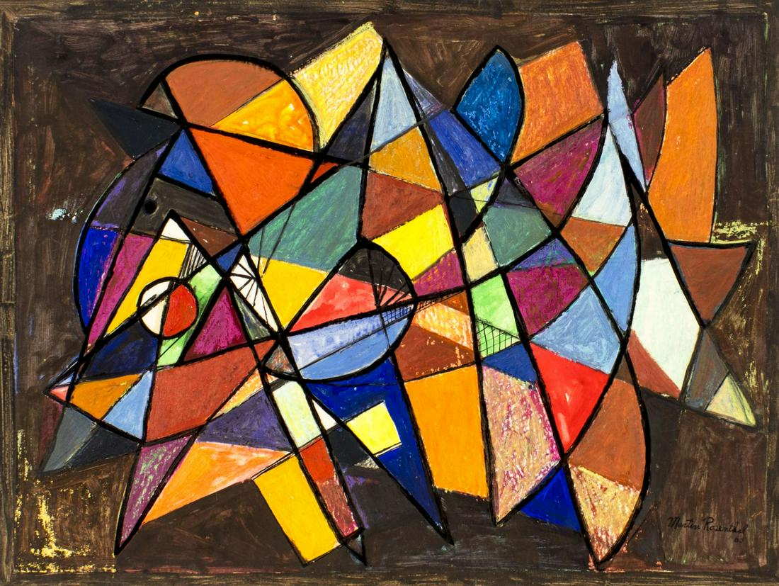 Martin Rosenthal (NY,MA,1899-1974) mixed media painting (1 of 12)