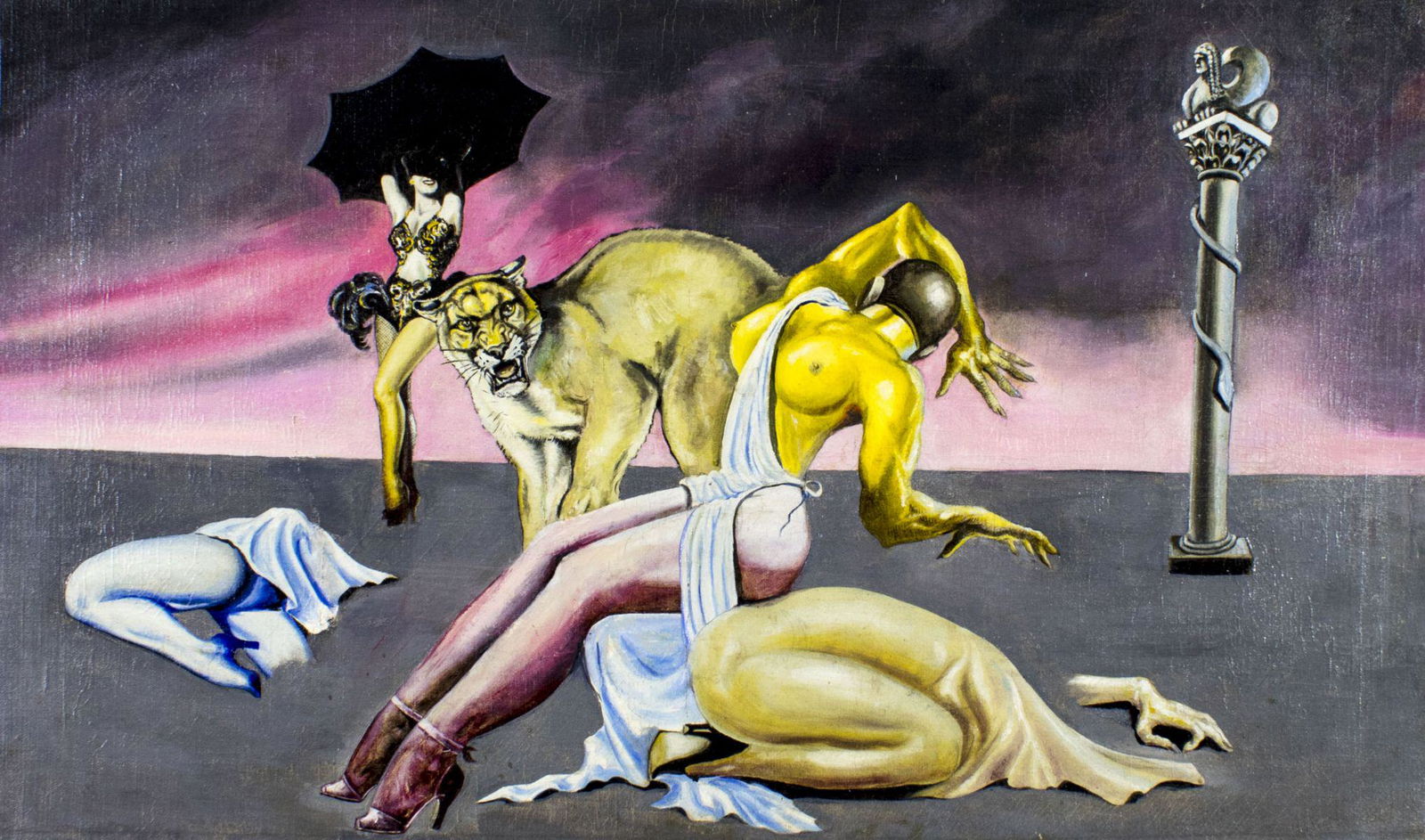 Antique early 20C American oil painting (1 of 11)