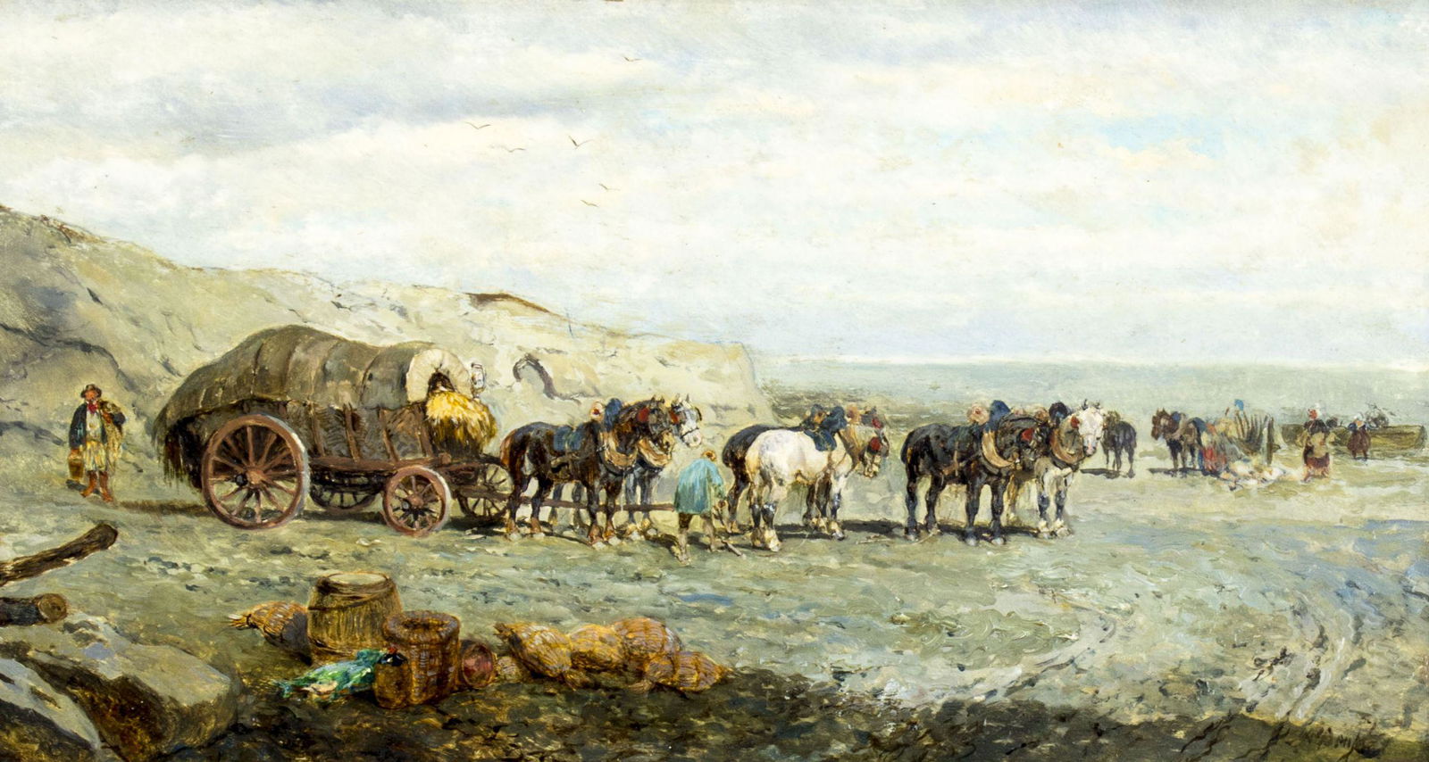 Alexander von Bensa (German,1820-1902) oil painting antique (1 of 12)