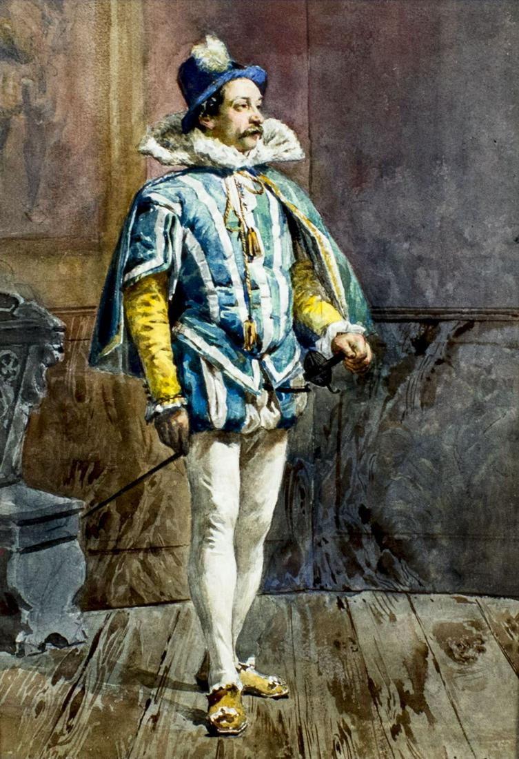 Reinhold Werner (German,1864-1939) watercolor painting antique (1 of 12)