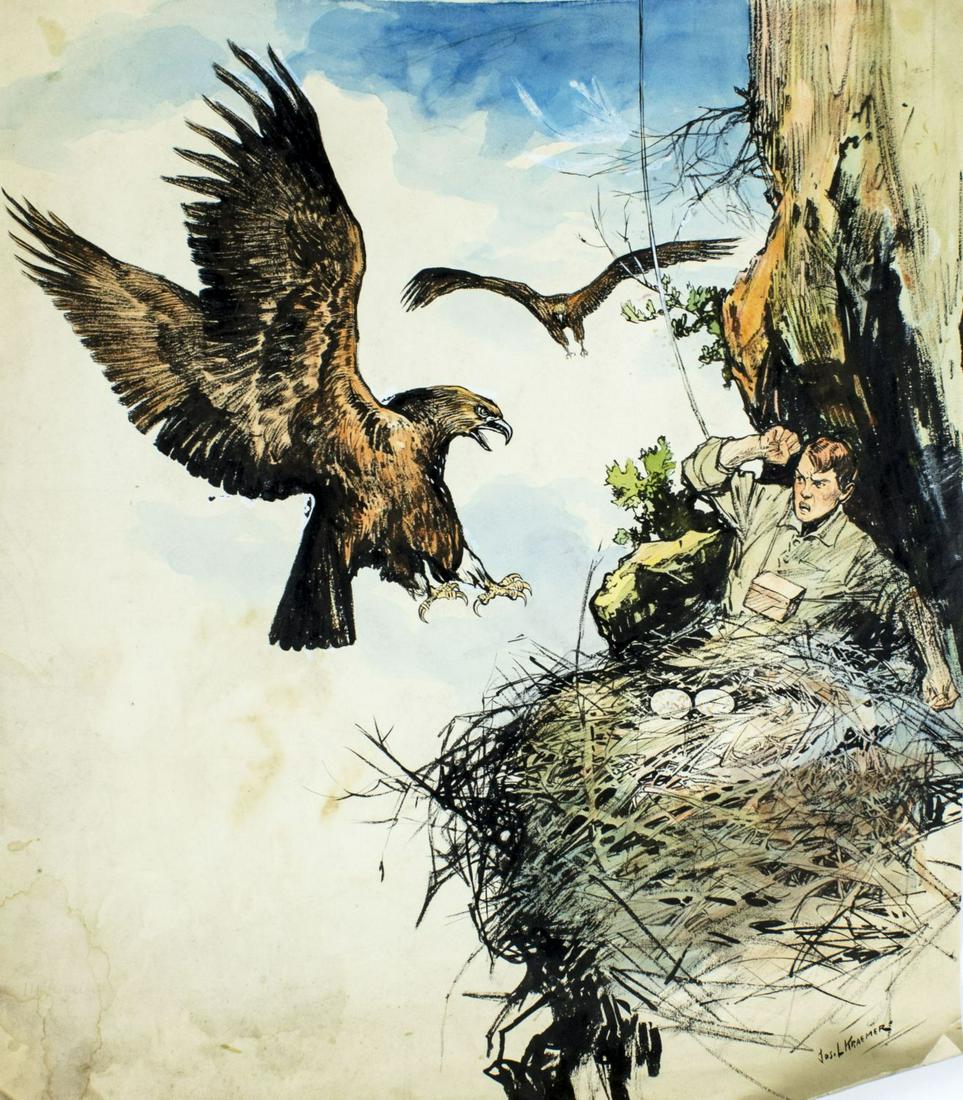 Joseph Kraemer (MI,German,1872-1938) watercolor painting (1 of 12)