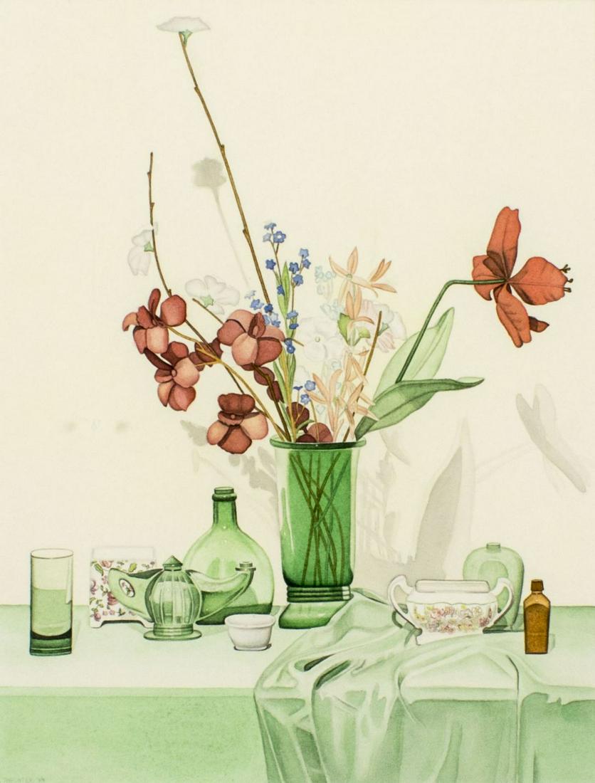 Laura Shechter (NY,b 1944) watercolor painting (1 of 12)