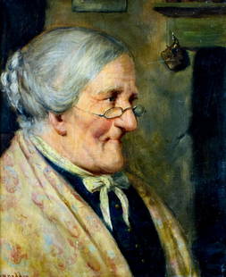 David W Haddon (UK,fl.1884-1914) oil painting antique: ARTIST: David W Haddon (British, fl.1884 - 1914) TITLE: Portrait of Old Woman MEDIUM: oil on board CONDITION: Few small scratches/paint losses. No visible inpaint under UV light. ART SIZE: 12 x 10 inc