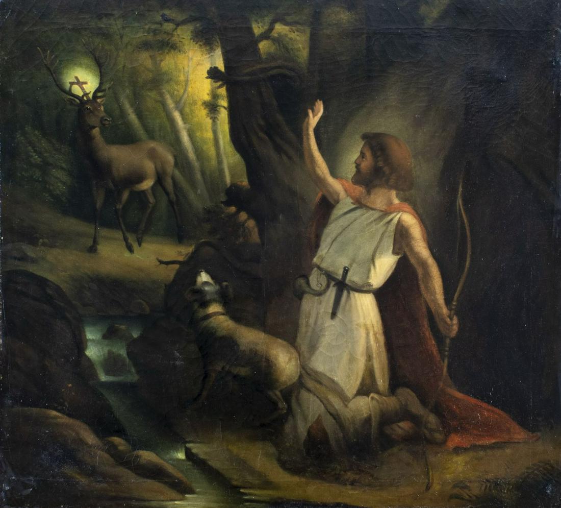 Antique 19C European oil painting (1 of 10)