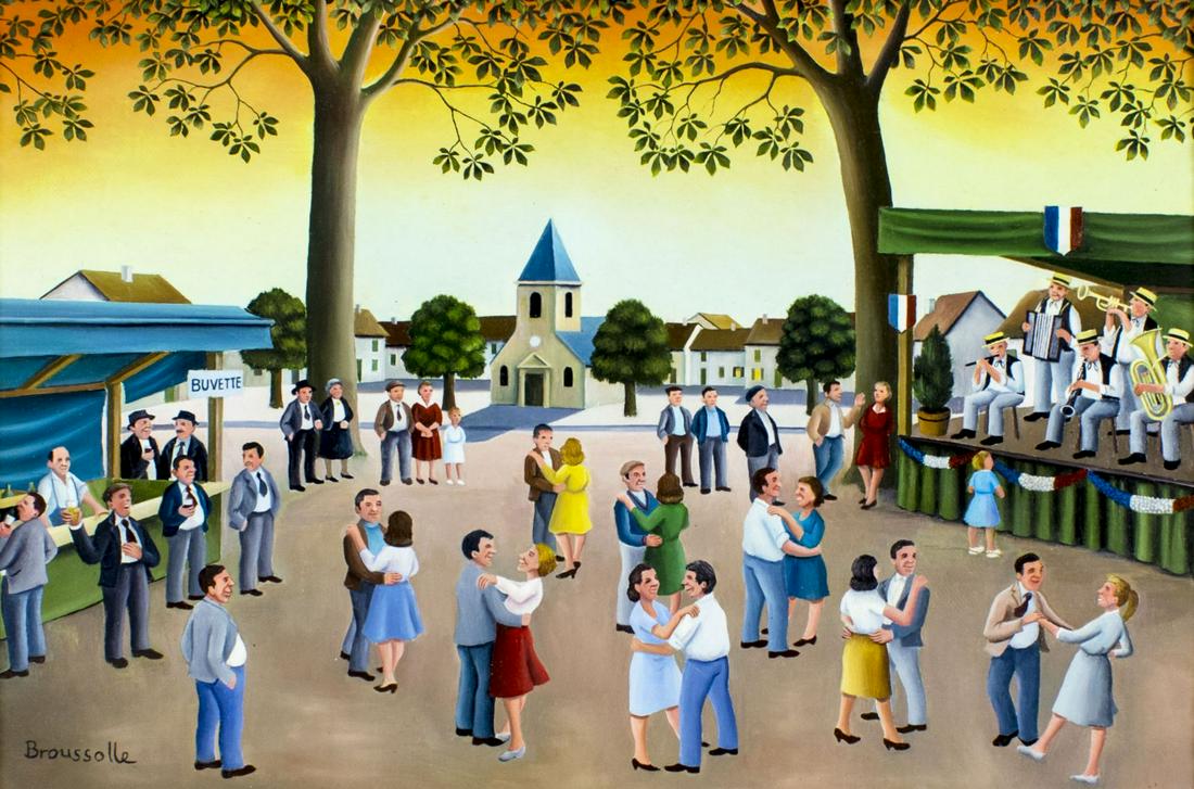 Robert Broussolle (France,1931-?) acrylic painting (1 of 12)