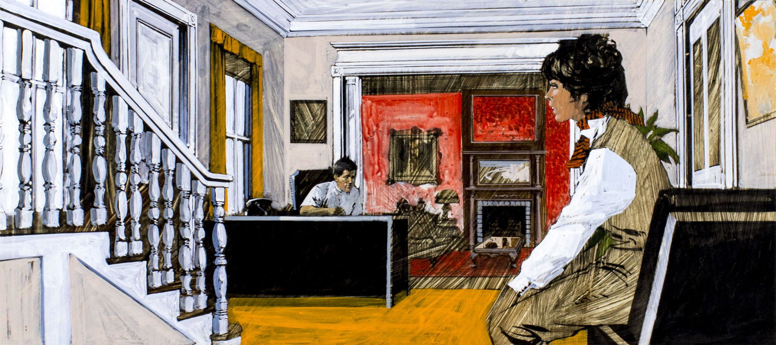 John Solie (AZ,OR,b 1937) gouache painting (1 of 11)