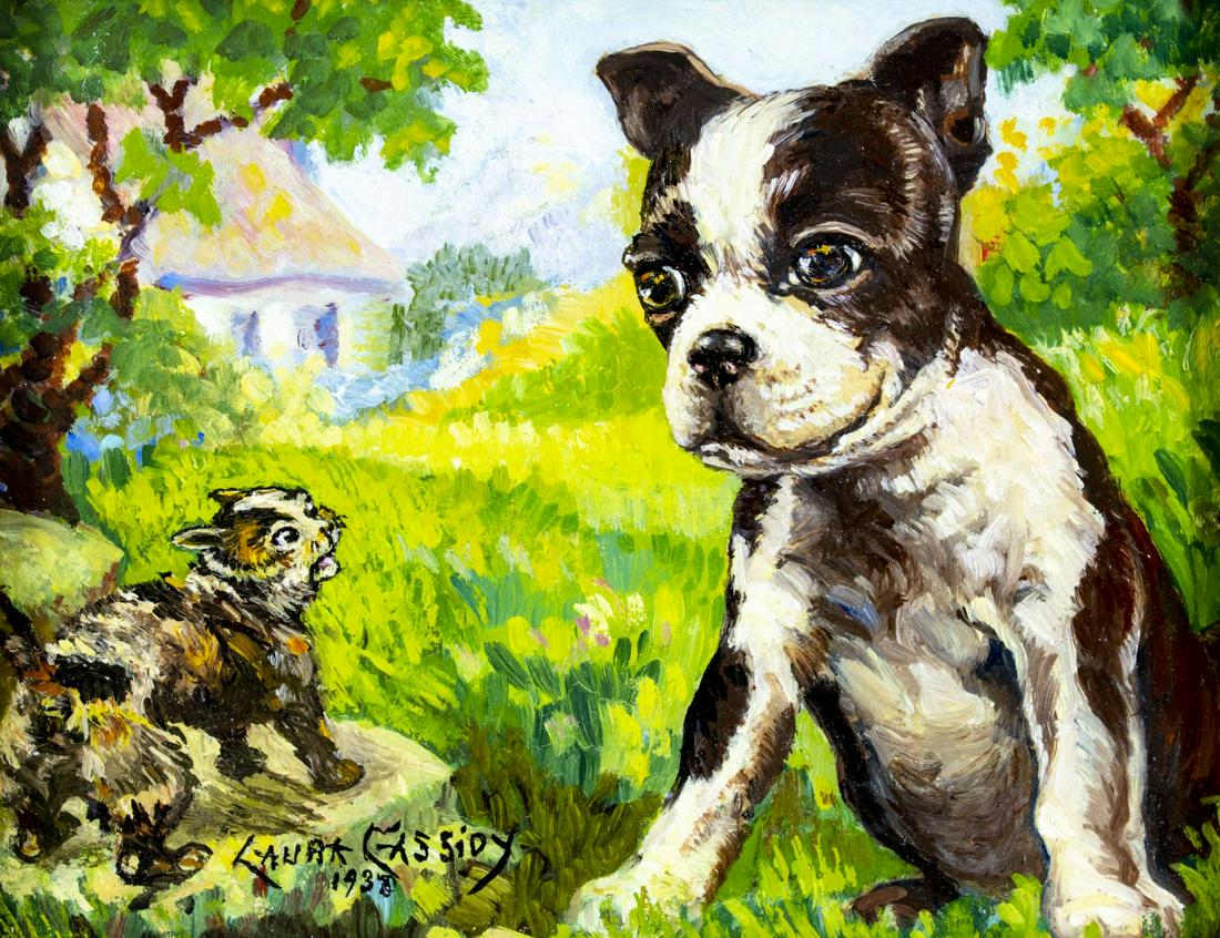 ATTR Laura E Cassidy (US,early 20C) oil painting antique (1 of 11)