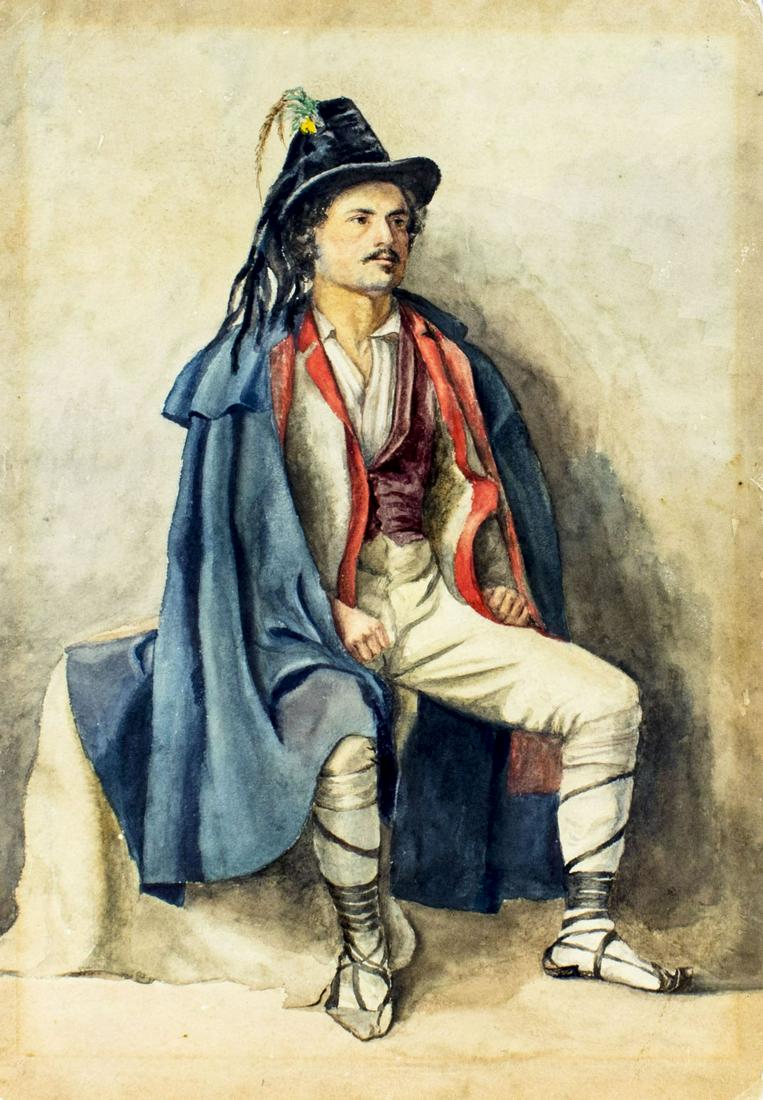 ATTRIB Frederick Brueton (UK,1859-1916) watercolor painting antique (1 of 12)