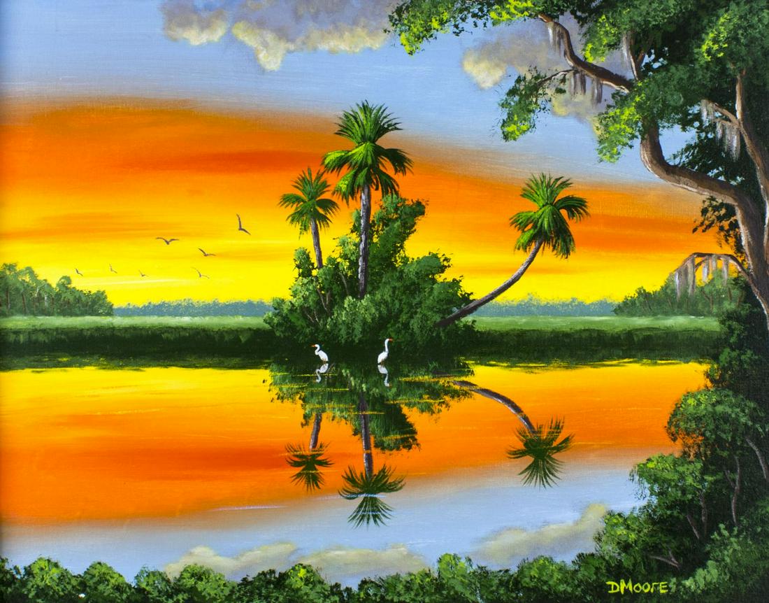 Douglas Moore (FL,b 1957) oil painting (1 of 12)