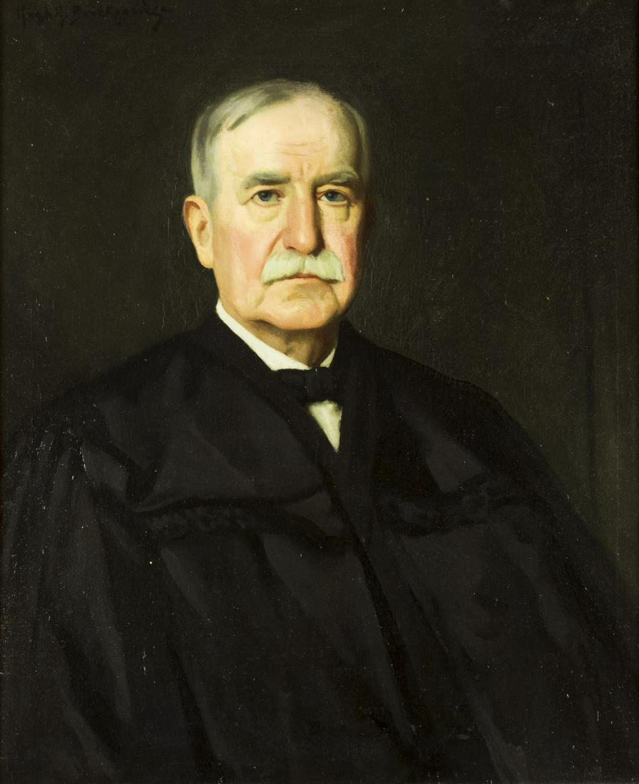 Hugh Breckenridge (PA,MA,1870-1937) oil painting antique: ARTIST: Hugh Henry Breckenridge (Pennsylvania, Massachusetts, 1870 - 1937) NAME: Portrait of David Newlin Fell (1840-1919) (https://en.wikipedia.org/wiki/D._Newlin_Fell) MEDIUM: oil on canvas CONDITIO