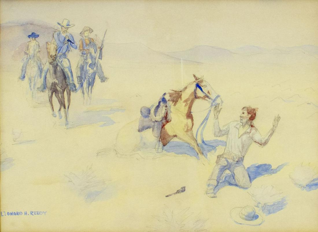 ATTR Leonard Howard Reedy (IL,1899-1956) watercolor painting (1 of 11)